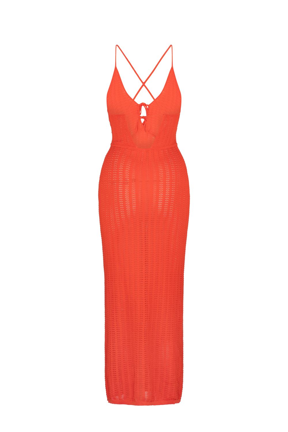 Leilani Demi Midi Dress - Hot Coral