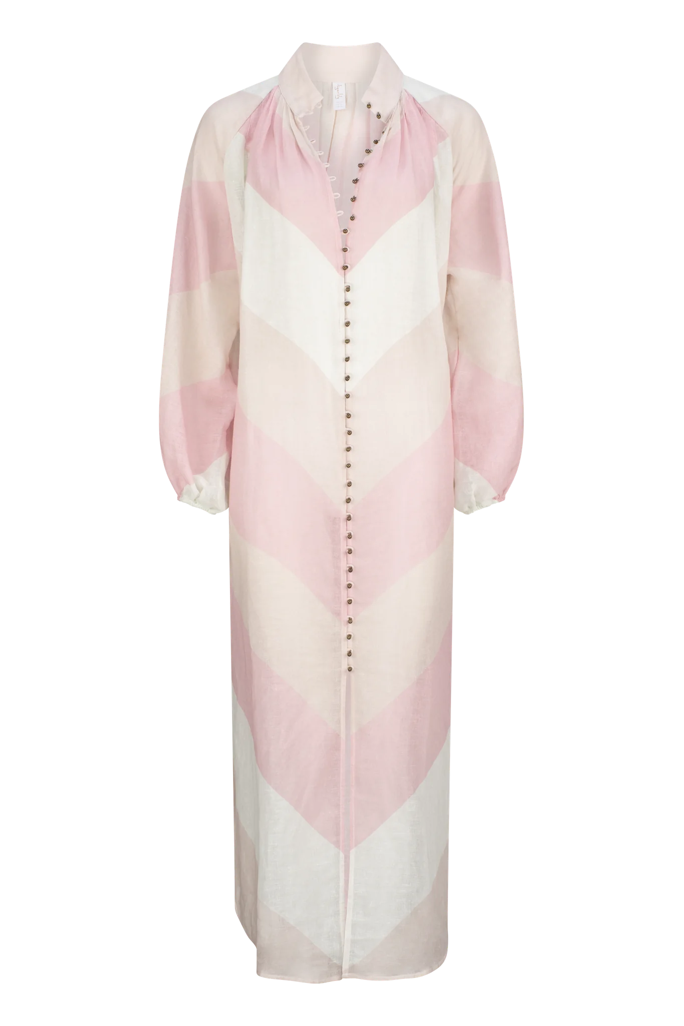 Kaleho Lorena Maxi Shirt Dress - Pearl Chevron