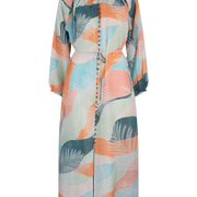 Havana Lorena Maxi Shirt Dress - Watercolour Tropical