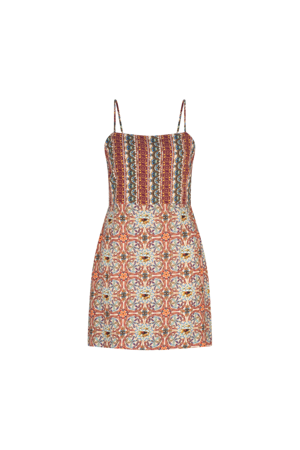 Monarch Selena Mini Dress - Coral Tile