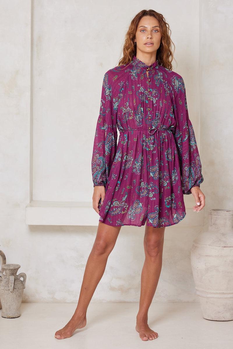 Pariso Anita Mini Dress Shirt - Grape