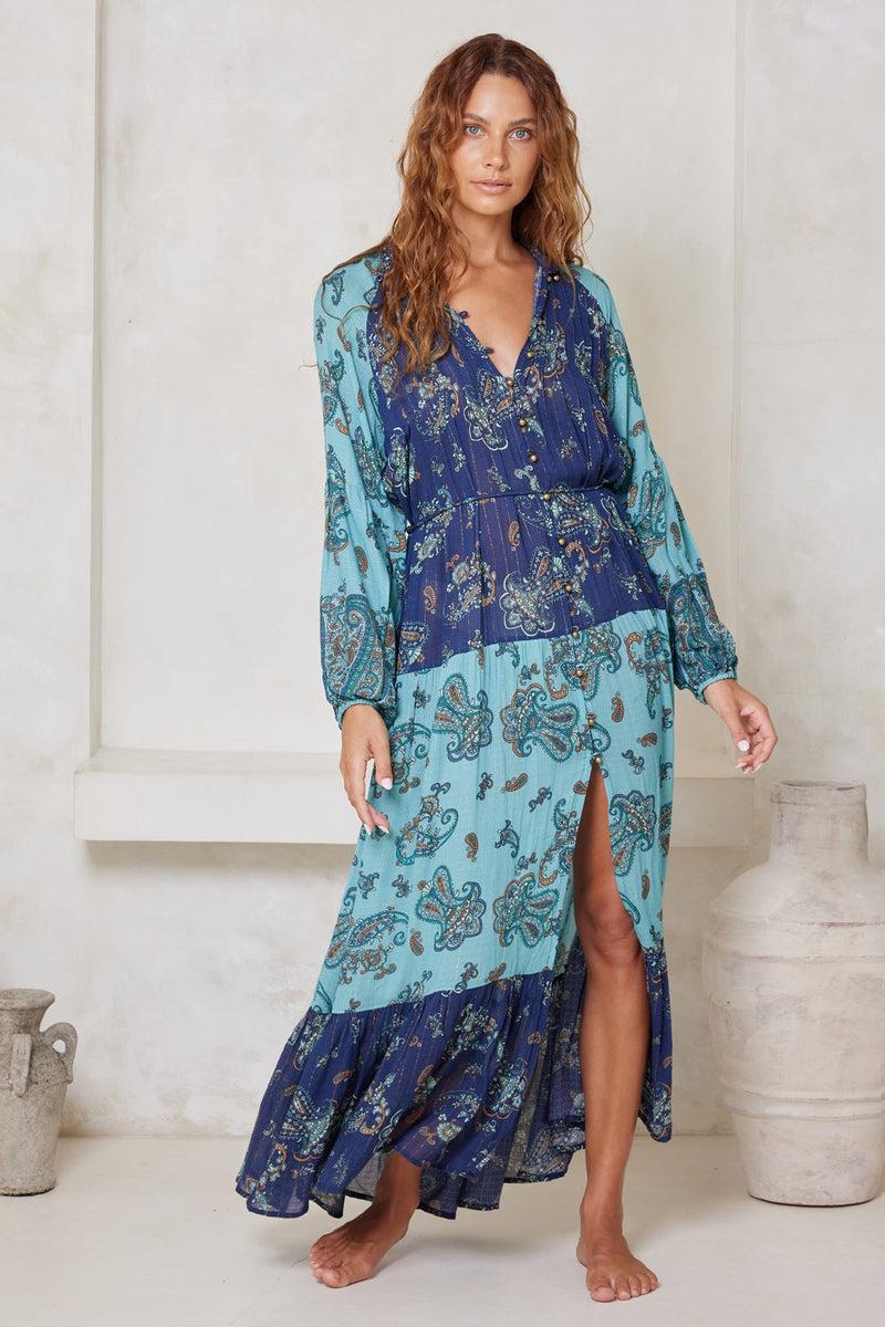 Pariso Fern Maxi Dress - Dreamy Blue Splice