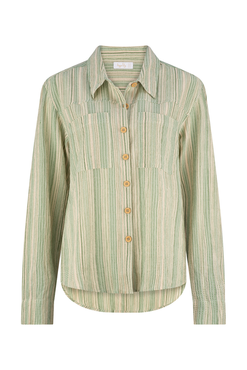Kivaro Gracie Shirt - Sage Stripe